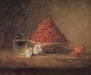 Jean Baptiste Simeon Chardin With wild strawberry basket oil painting on canvas